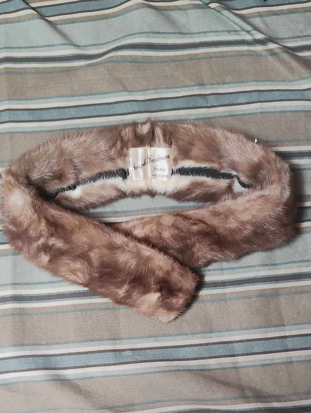 Joseph Friedman Brown Fur Collar Scarf
